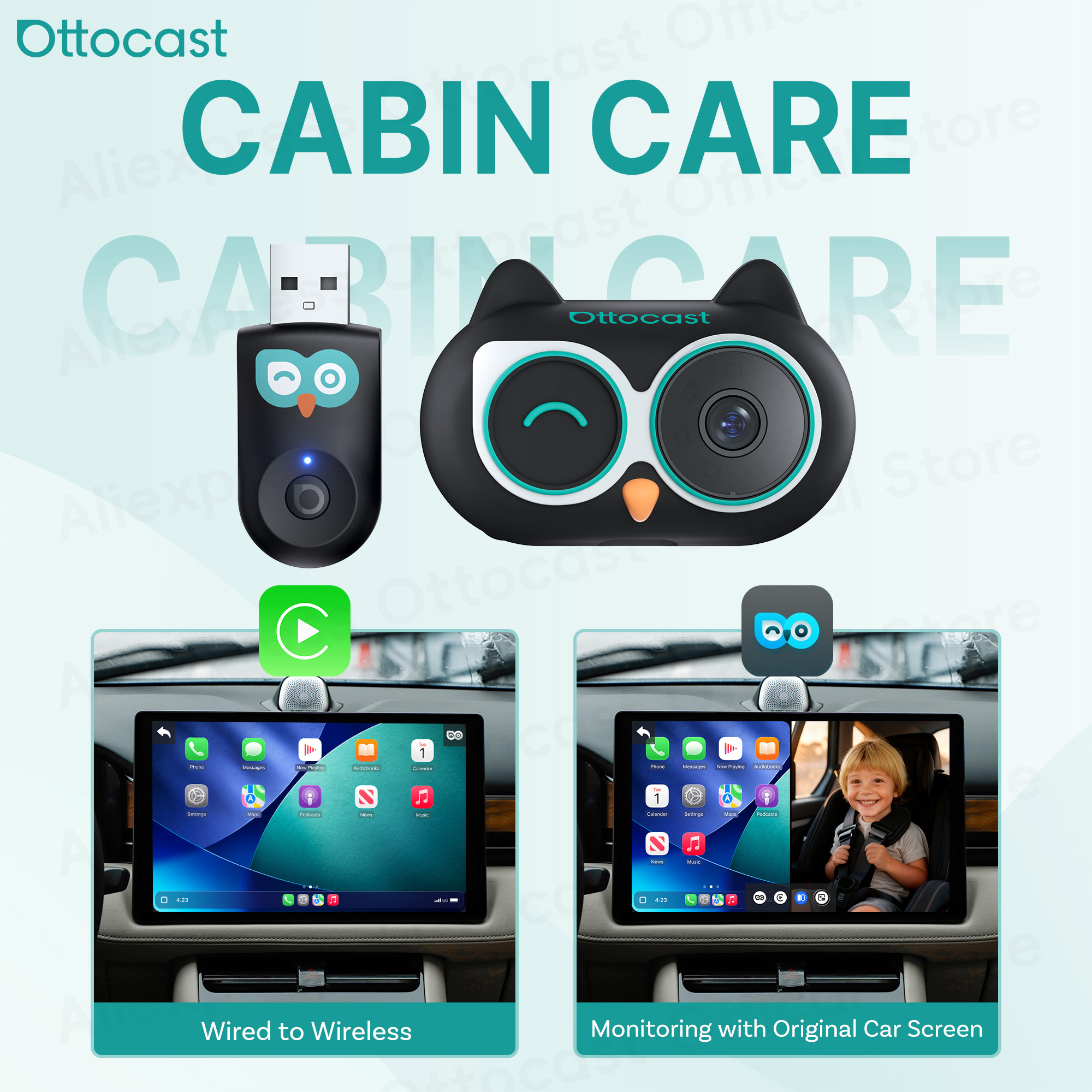 Car Accessories For Baby - Ottocast Cabin Care Adapter Wireless CarPlay