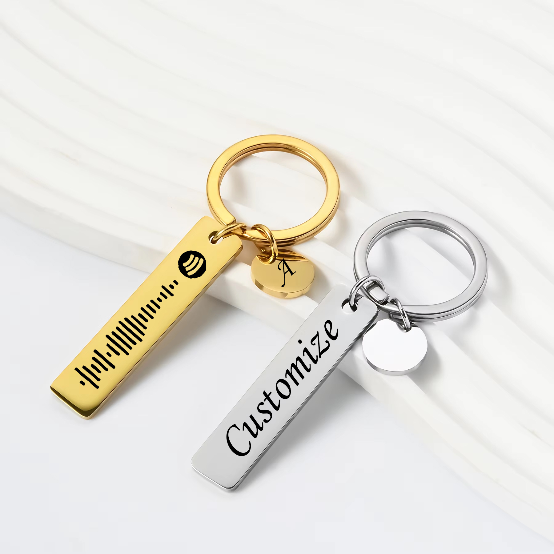 Car Accessories Name - 1Piece Engraved Name Date Bar KeyChain