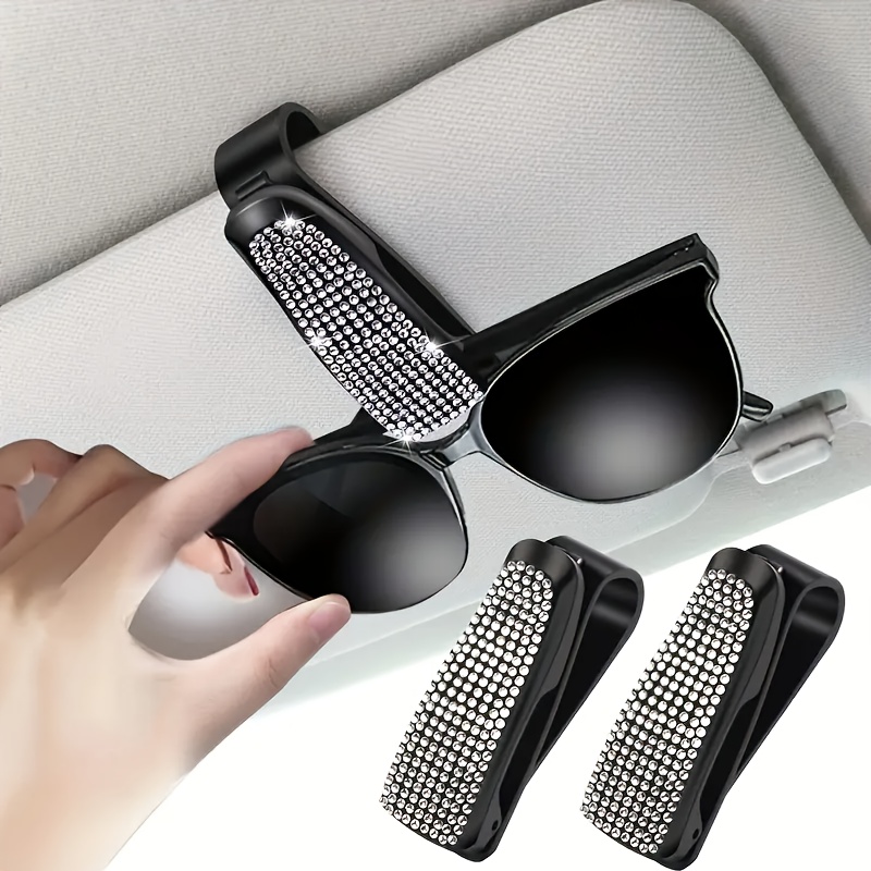 Car Accessories For Women - Bling Rhinestone Car Sun Visor Clip