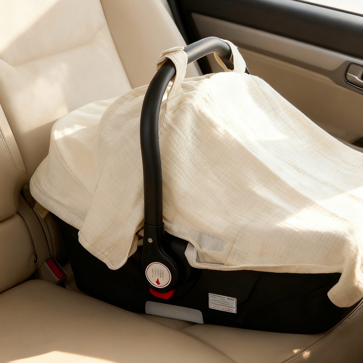 Car Accessories For Baby - 2025 Solid Color Baby Muslin Cotton