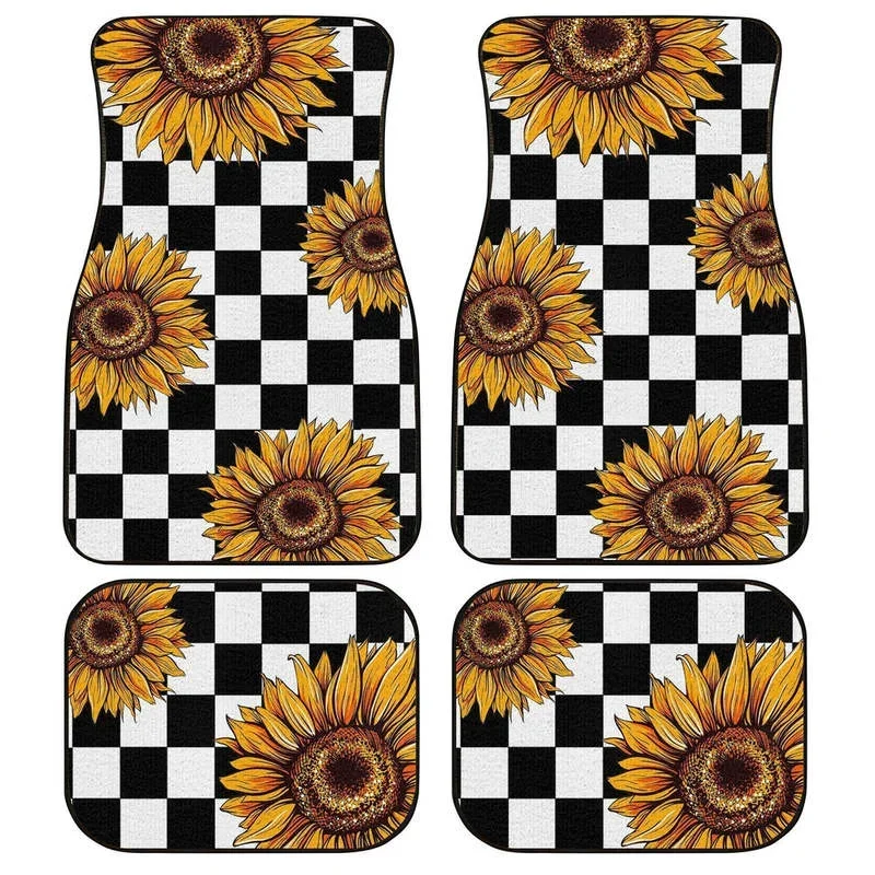 Checkerboard Sunflower Car Flo - Car Accessories Gift Ideas บทวิจารณ์และราคา