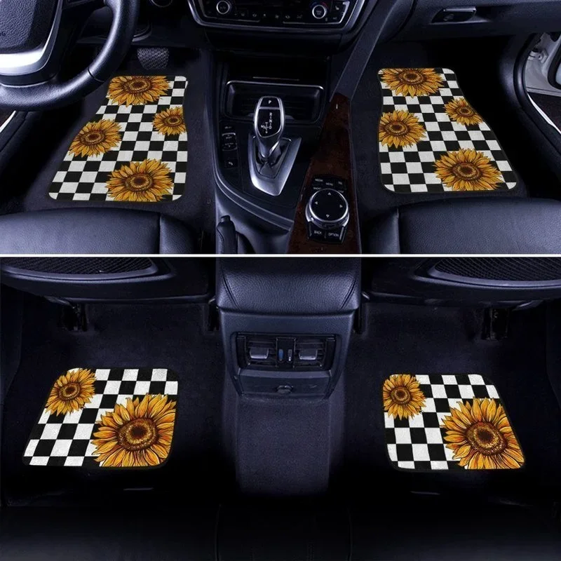 Checkerboard Sunflower Car Flo - Car Accessories Gift Ideas บทวิจารณ์และราคา