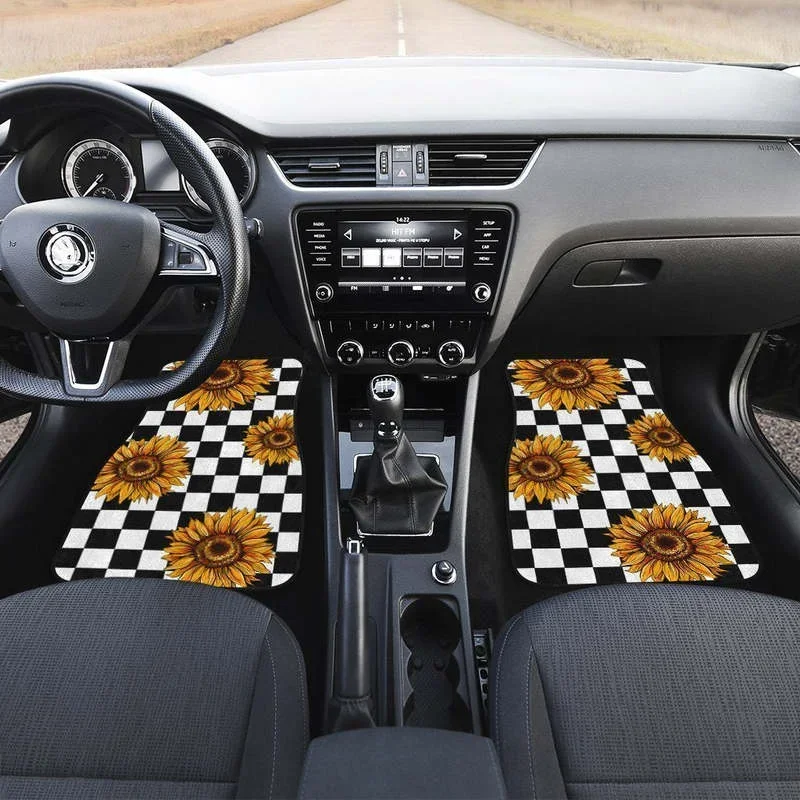 Checkerboard Sunflower Car Flo - Car Accessories Gift Ideas บทวิจารณ์และราคา