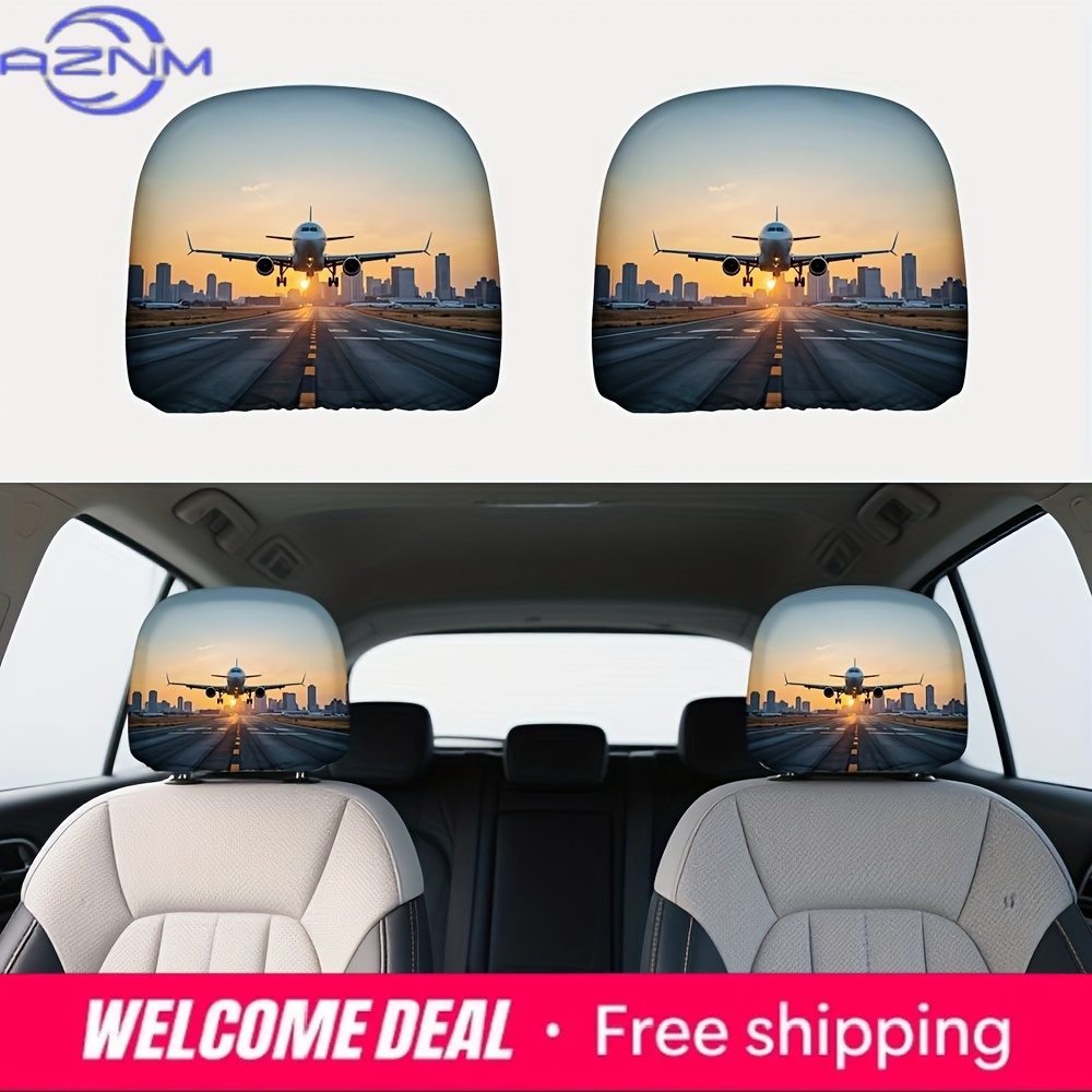 Airplane City Sunset Takeoff C - Car Accessories Gift Ideas บทวิจารณ์และราคา