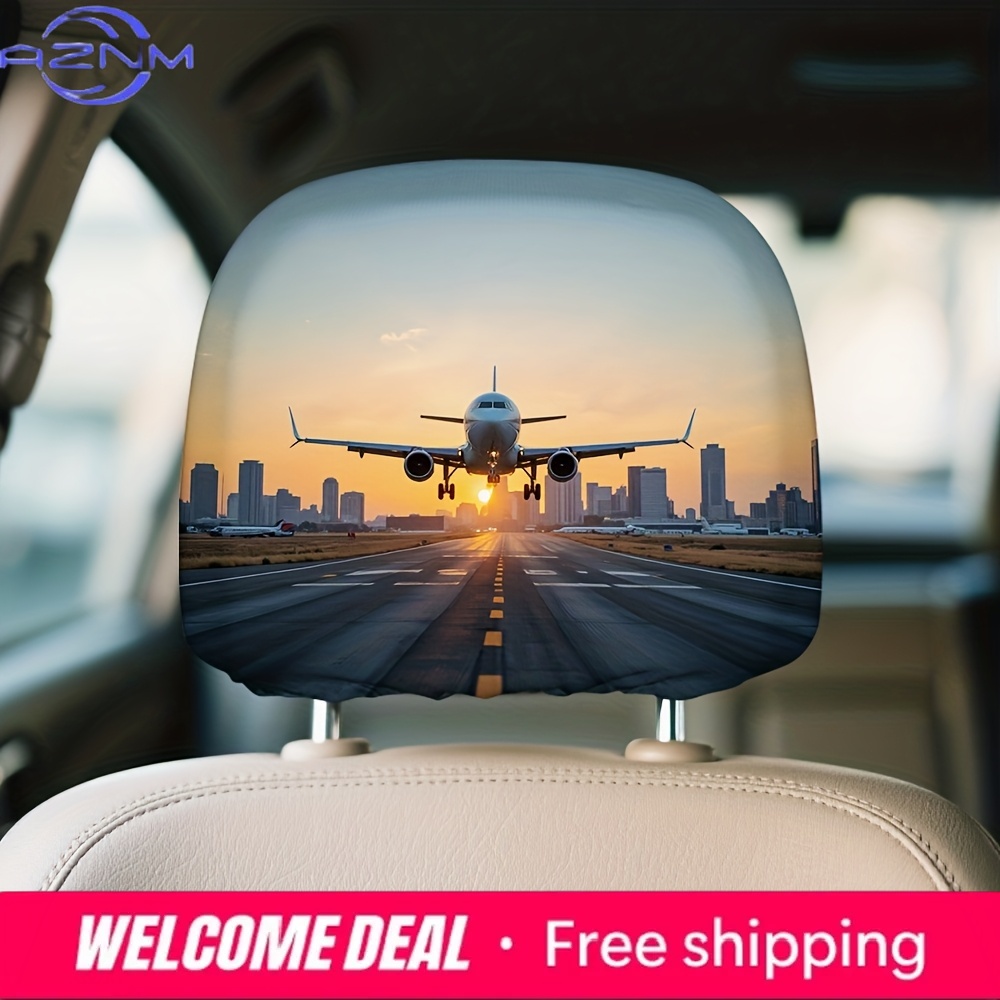 Airplane City Sunset Takeoff C - Car Accessories Gift Ideas บทวิจารณ์และราคา