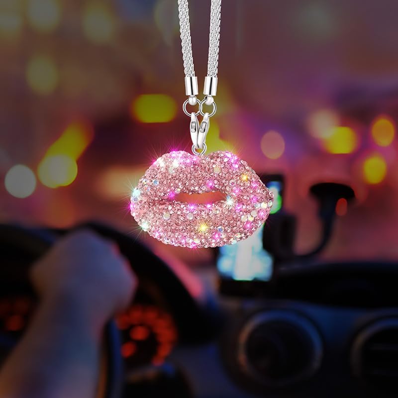 Bling Lip Diamond Car Accessor - Car Accessories For Women บทวิจารณ์และราคา
