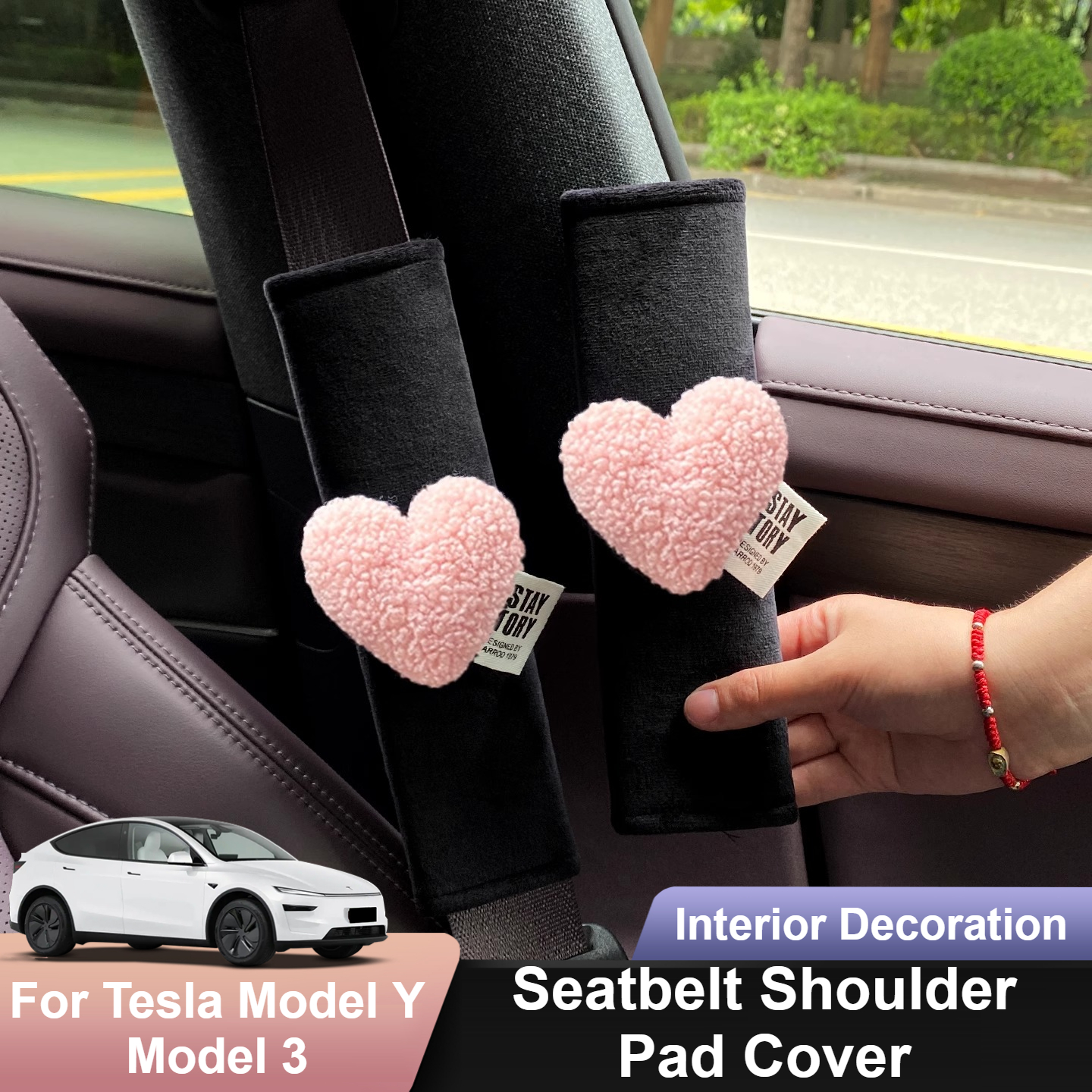Seatbelt Shoulder Pad Cover fo - Car Accessories For Women บทวิจารณ์และราคา