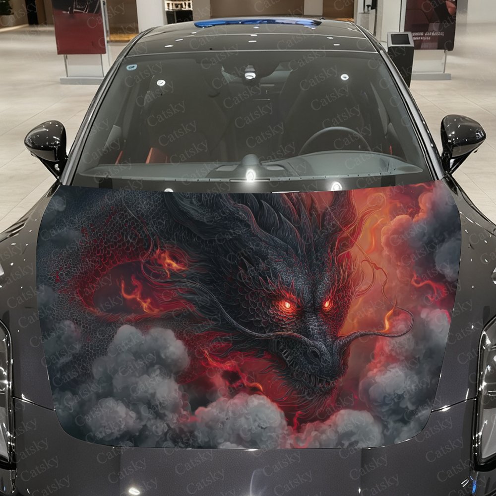 Black Dragon Car Hood Stickers - Car Accessories Gift Ideas บทวิจารณ์และราคา