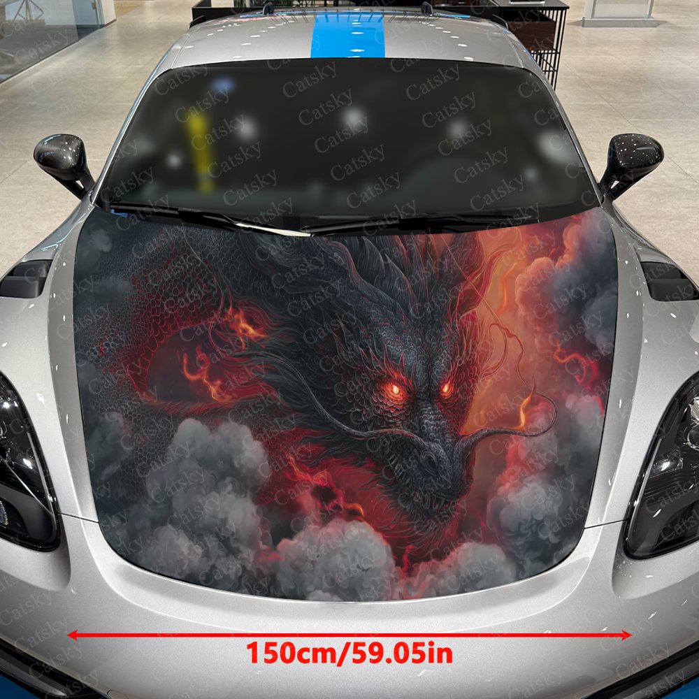 Black Dragon Car Hood Stickers - Car Accessories Gift Ideas บทวิจารณ์และราคา