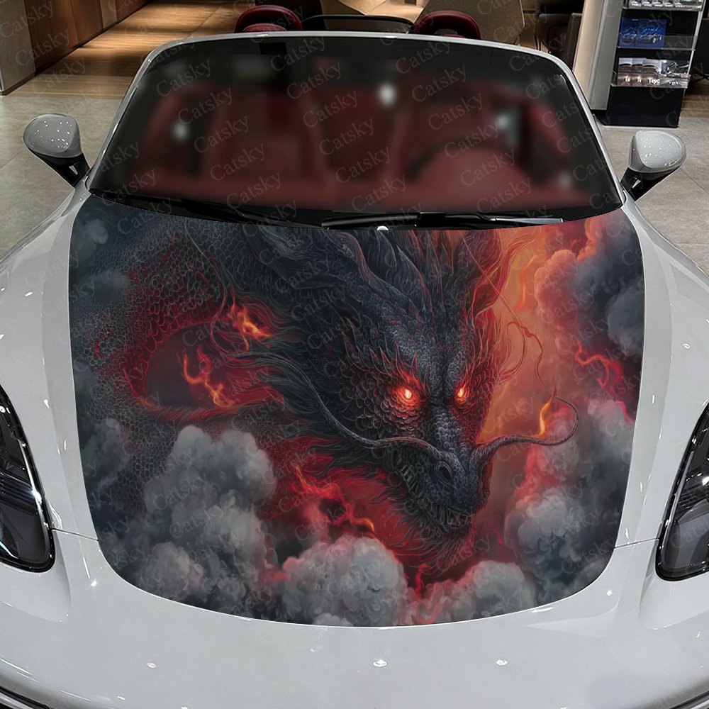 Black Dragon Car Hood Stickers - Car Accessories Gift Ideas บทวิจารณ์และราคา