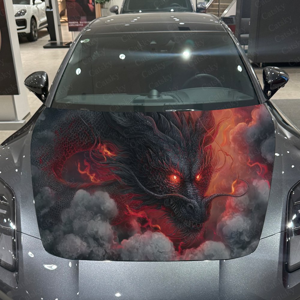 Black Dragon Car Hood Stickers - Car Accessories Gift Ideas บทวิจารณ์และราคา