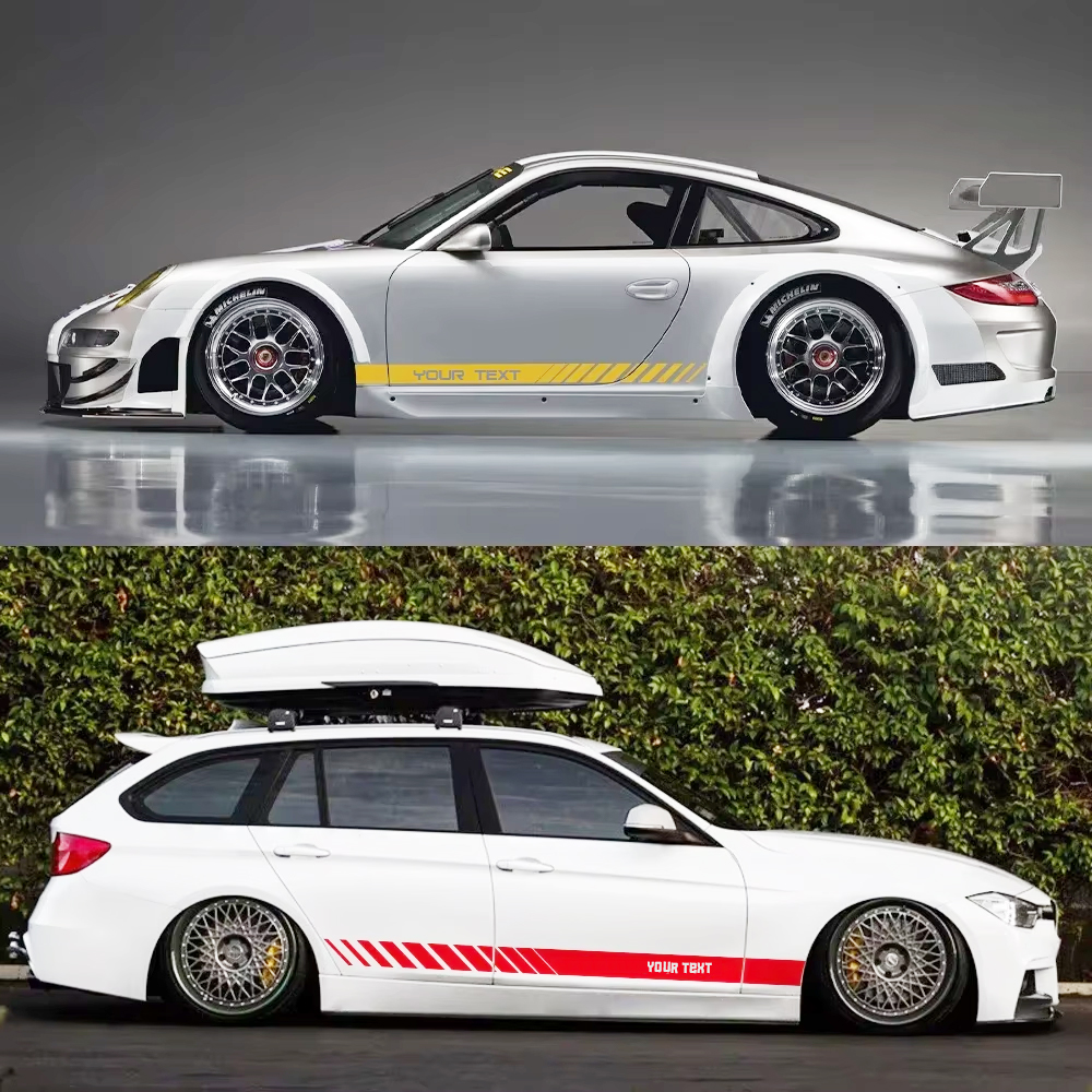 Custom Text Car Side Door Stri - Car Accessories Name บทวิจารณ์และราคา