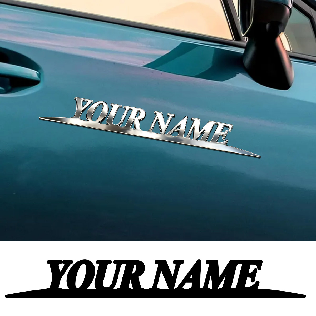 Metal Trendy YOUR NAME Sticker - Car Accessories Name บทวิจารณ์และราคา