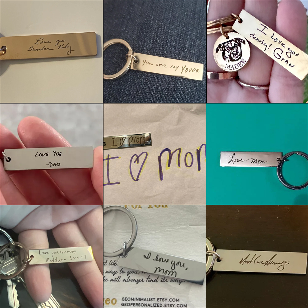 Actual Handwriting Keychain Cu - Car Accessories Gift Ideas บทวิจารณ์และราคา