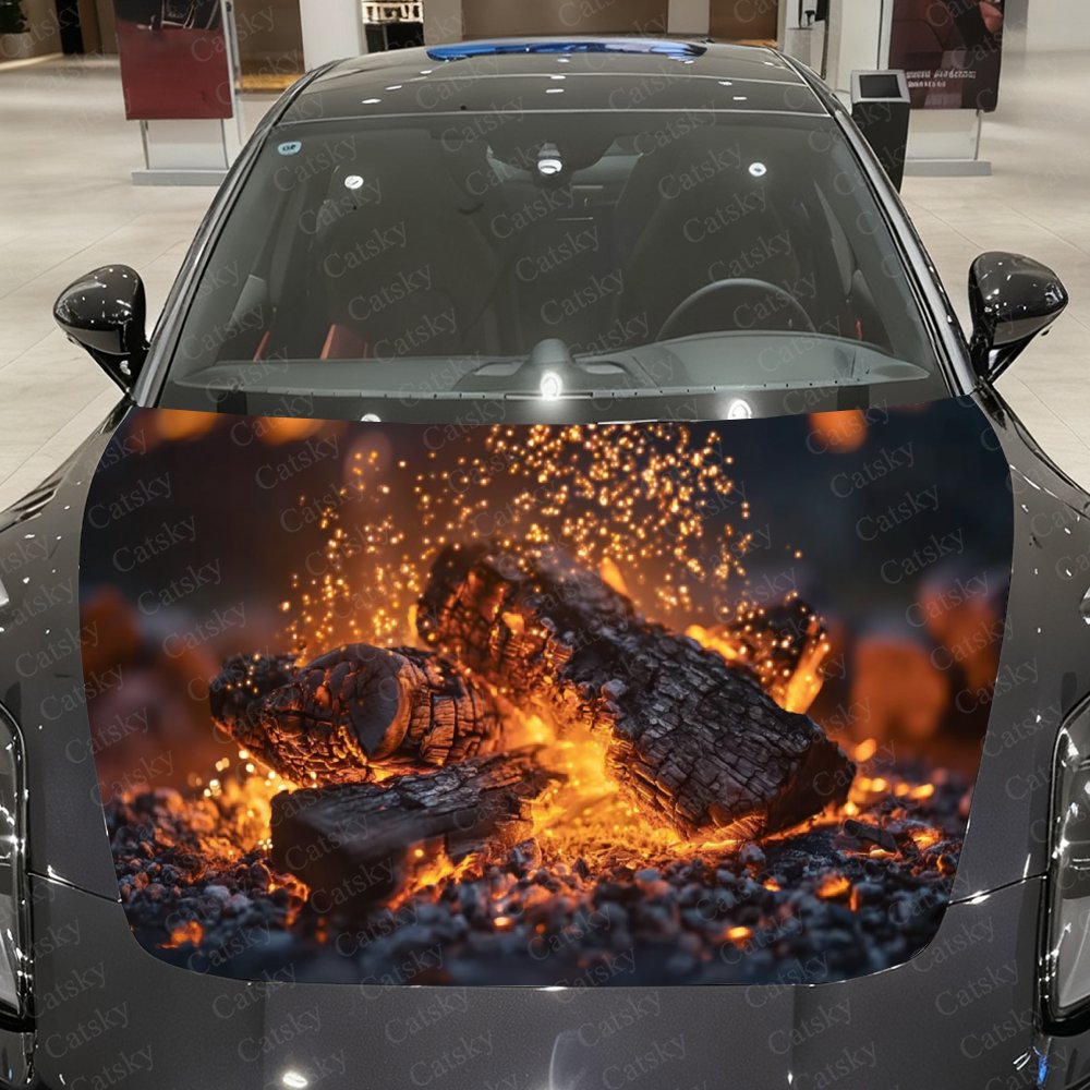 Bonfire Pile Car Hood Stickers - Car Accessories Gift Ideas บทวิจารณ์และราคา