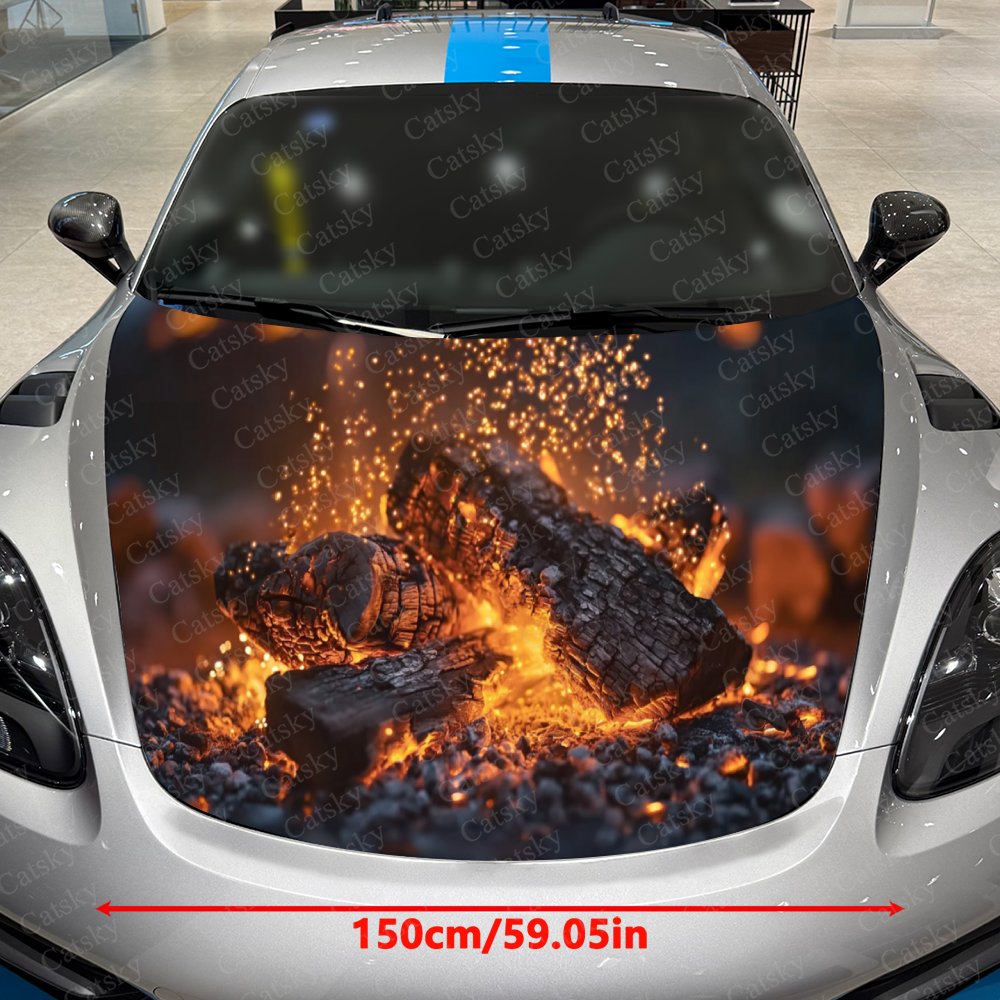Bonfire Pile Car Hood Stickers - Car Accessories Gift Ideas บทวิจารณ์และราคา