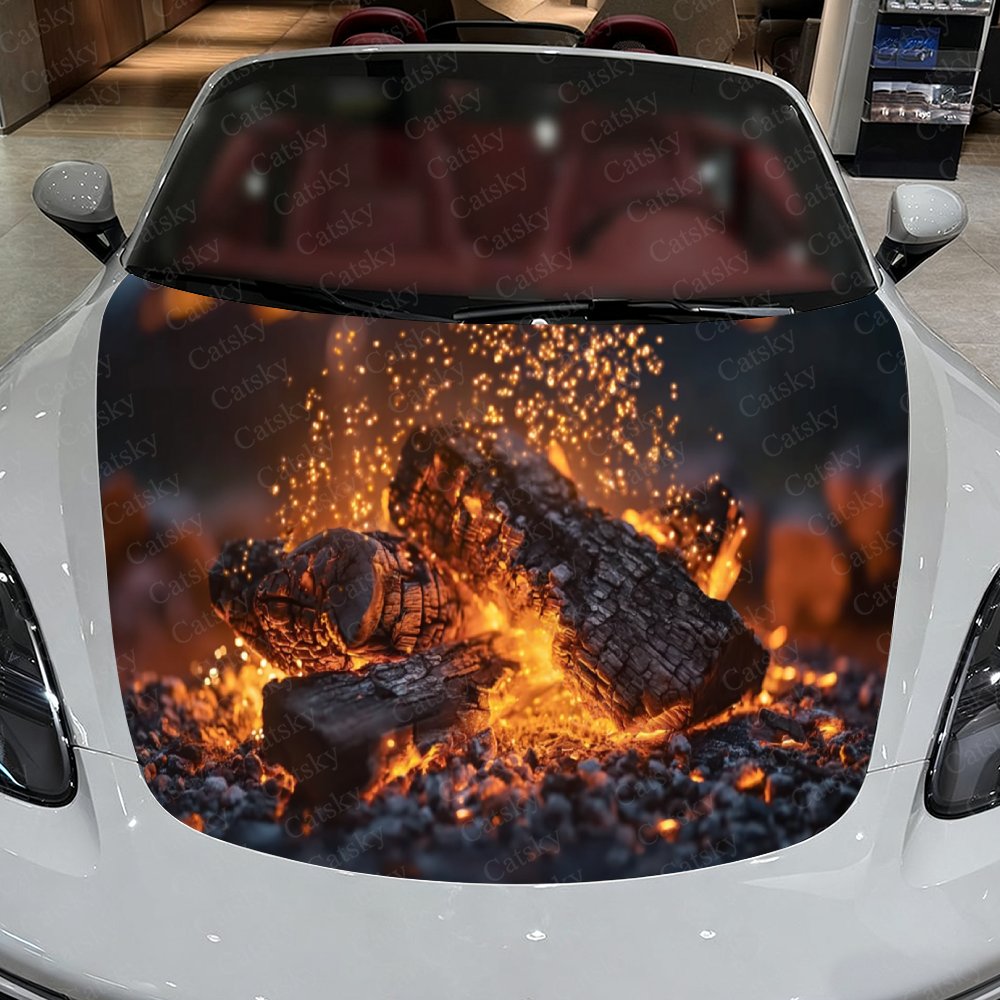 Bonfire Pile Car Hood Stickers - Car Accessories Gift Ideas บทวิจารณ์และราคา