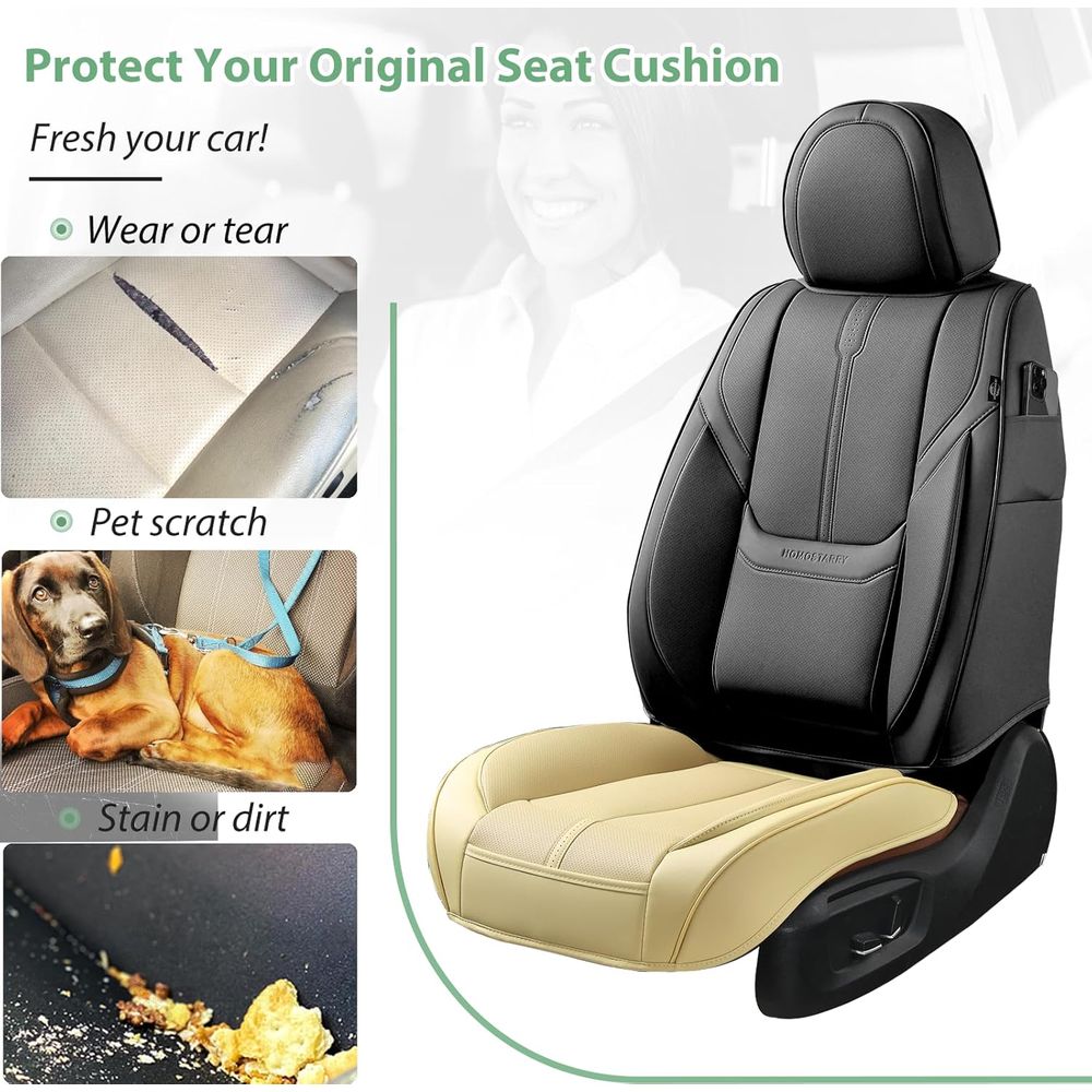 Universal Front Car Seat Cover - Leather Car Seat Cover บทวิจารณ์และราคา