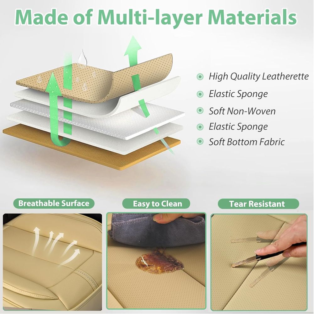 Universal Front Car Seat Cover - Leather Car Seat Cover บทวิจารณ์และราคา