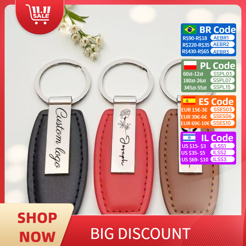 Personalized Leather Keychain  - Car Accessories Name บทวิจารณ์และราคา