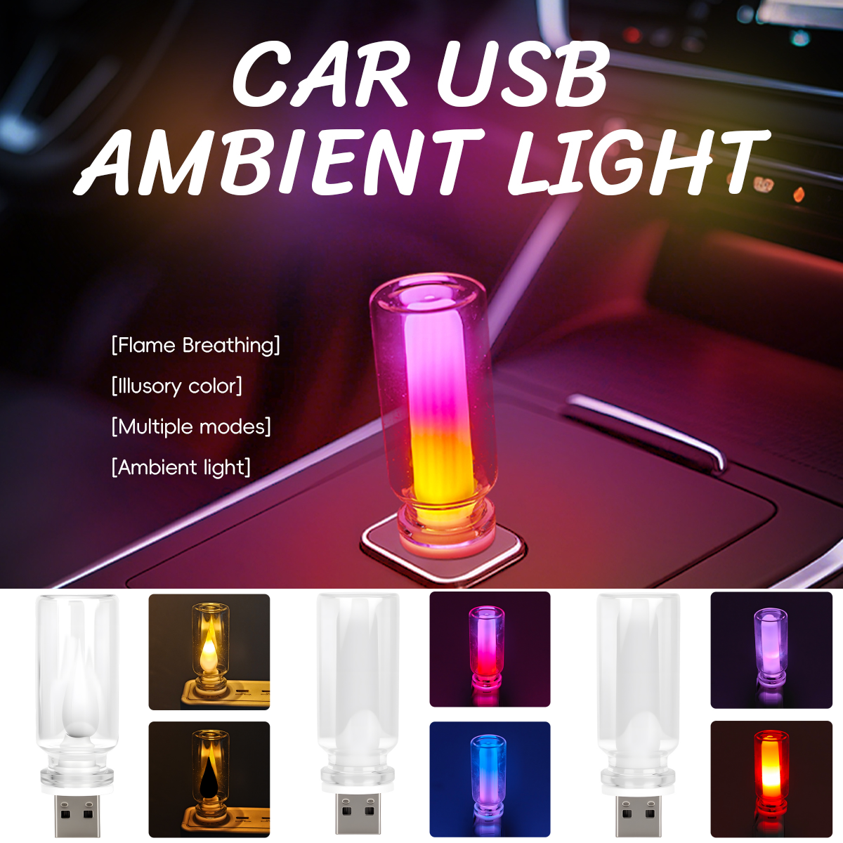 RGB LED Ambient Light 10 Modes - Car Accessories Gift Ideas บทวิจารณ์และราคา