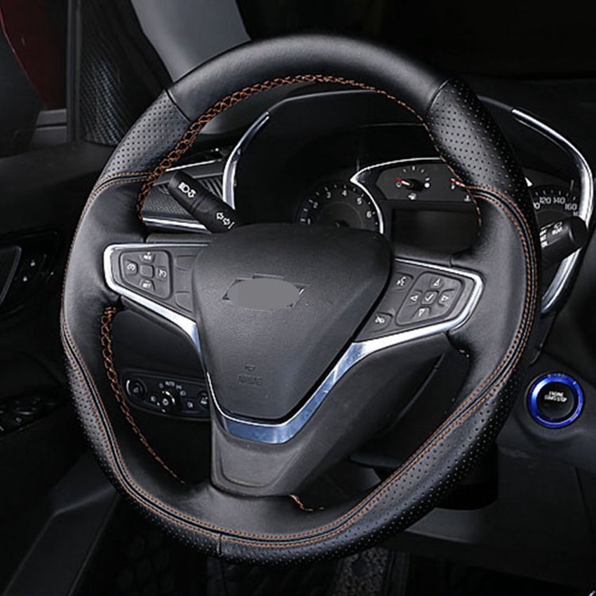 DIY Genuine leather Car Steeri - Car Accessories Xl6 บทวิจารณ์และราคา