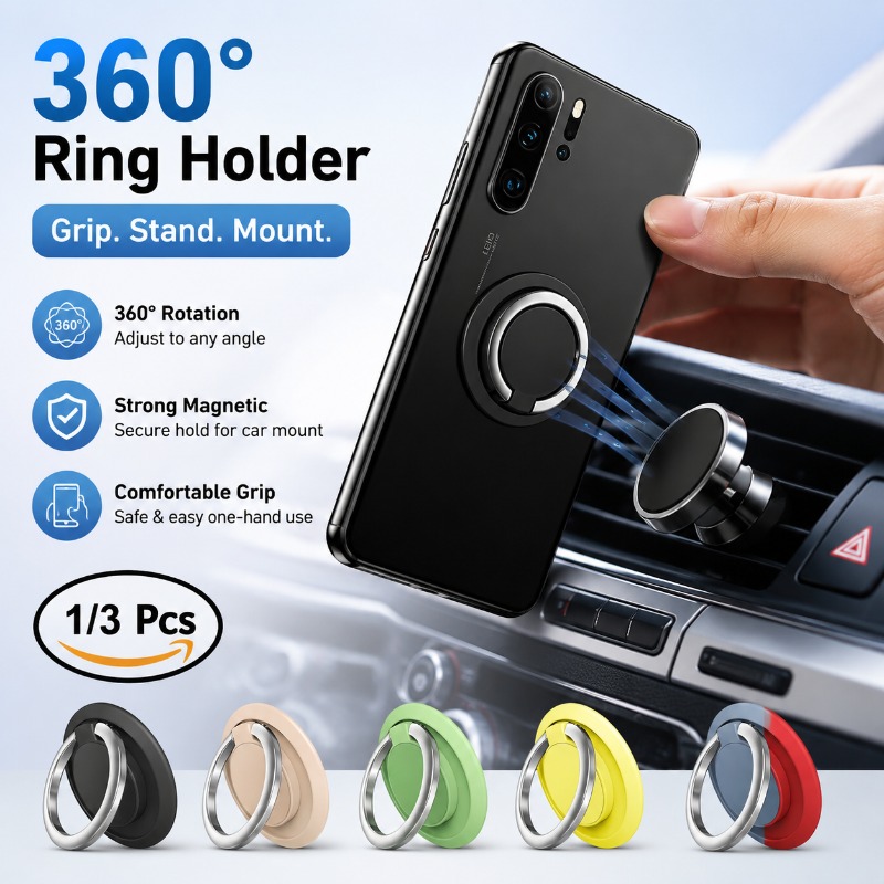 Magnetic Metal Phone Ring Hold - Car Phone Holder Magnetic บทวิจารณ์และราคา