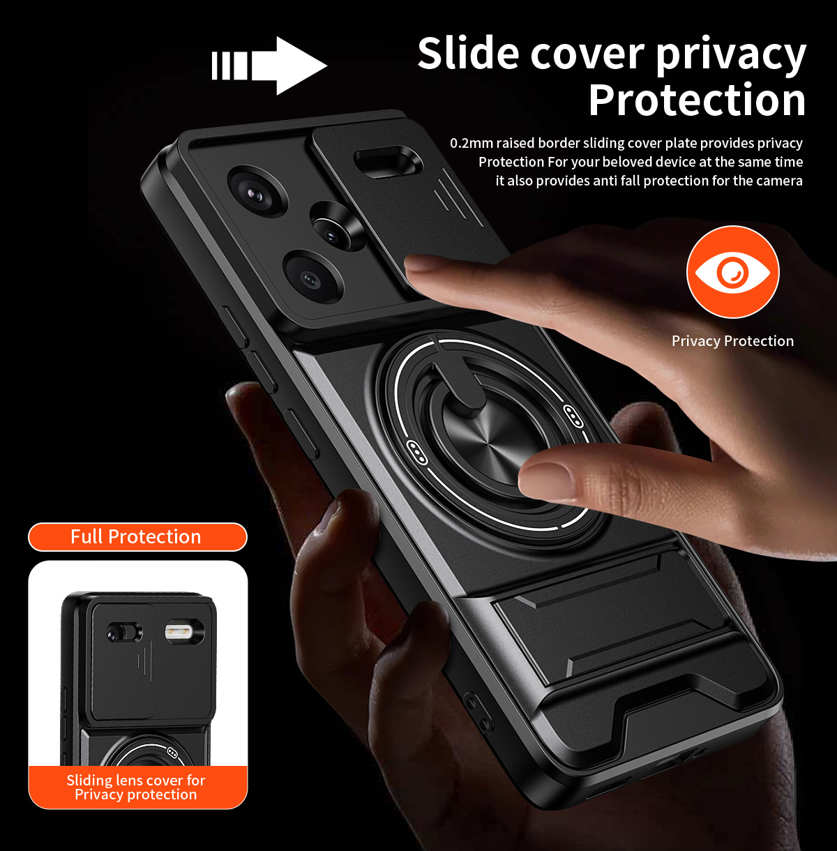Lens Slide Camera Phone Case f - Car Phone Holder Magnetic บทวิจารณ์และราคา